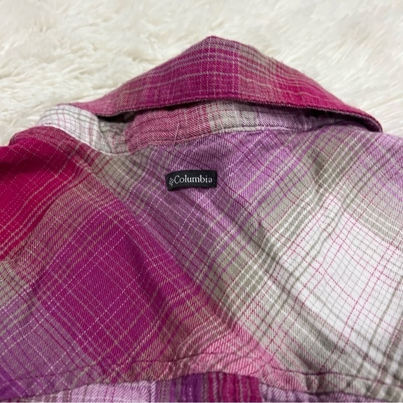 Columbia Women's Plaid Split Neck Flannel Button Down Shirt size small - Picture 8 of 11